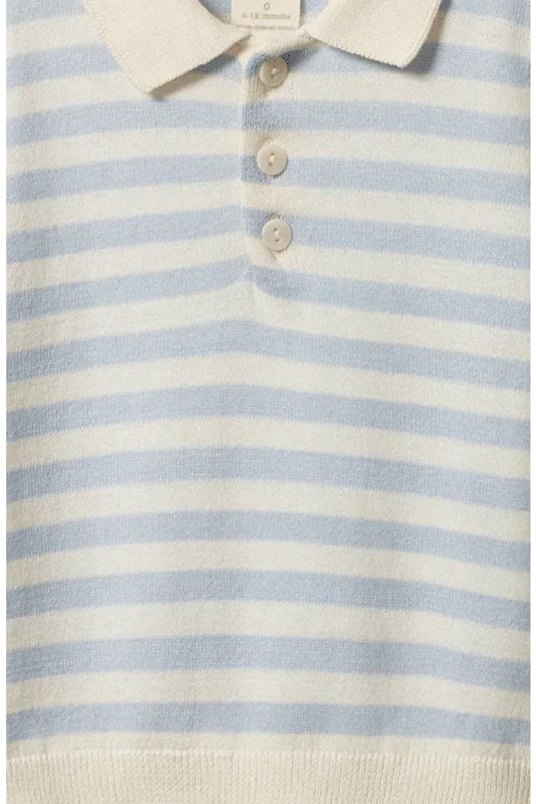 Kids' Stevie Stripe Organic Cotton Polo Sweater, Alternate, color, ZEN BLUE BOLD STRIPE