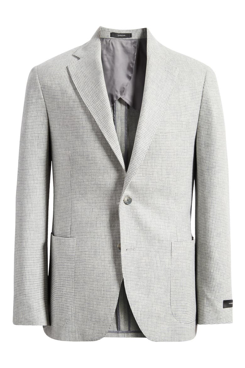 Iker Slim Fit Check Wool & Cashmere Jacket, Alternate, color, LIGHT GREY
