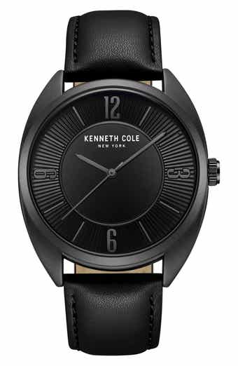 Kenneth Cole Genuine Diamond Leather Strap Watch 44mm 0.005ct. Nordstromrack