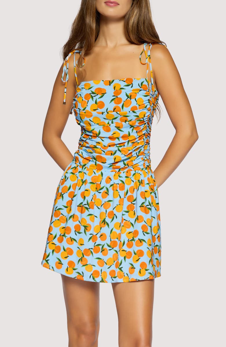 Lost + Wander Citrus Soirée Minidress, Alternate, color, Blue Orange