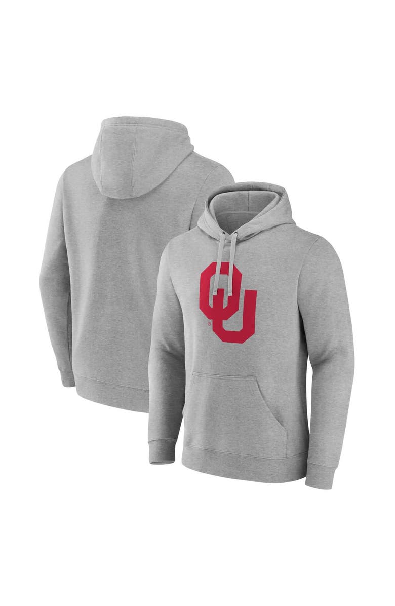 FANATICS Men's Fanatics Gray Oklahoma Sooners Primary Logo Pullover Hoodie, Alternate, color, Heather Gray