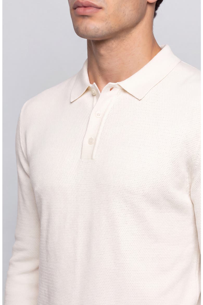 Sullivan Long Sleeve Cotton Polo, Alternate, color, IVORY