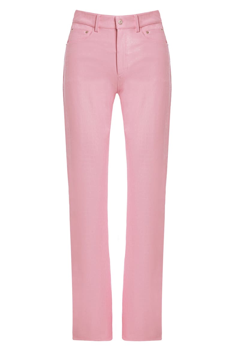 Straight Croc Faux Leather Straight Leg Pants, Alternate, color, BABY PINK