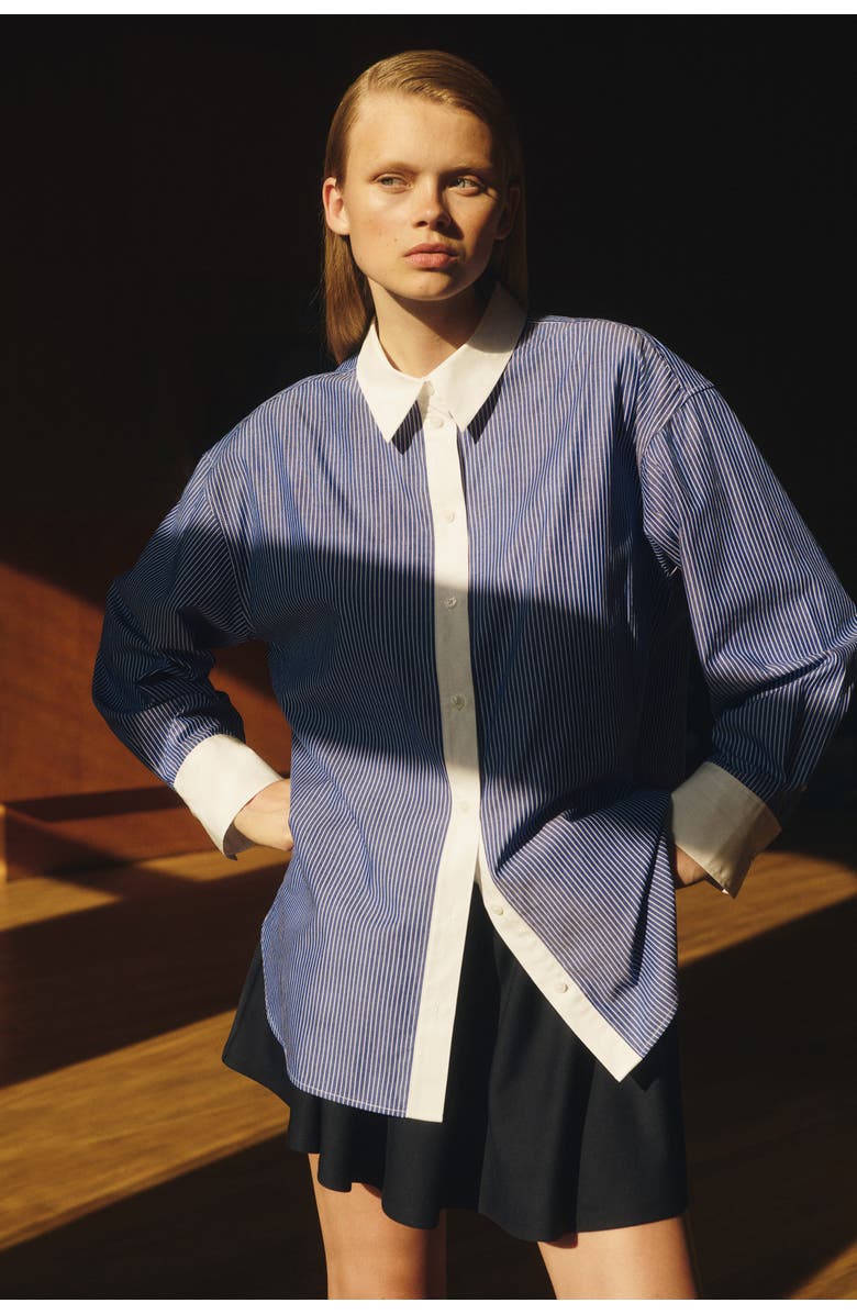 H&M Oversized Poplin Shirt, Alternate, color, 