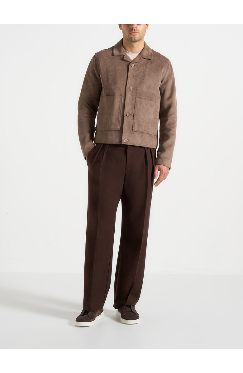 Manière De Voir Pierre Relaxed Fit Pleated Tailored Trousers, Alternate, color, Brown