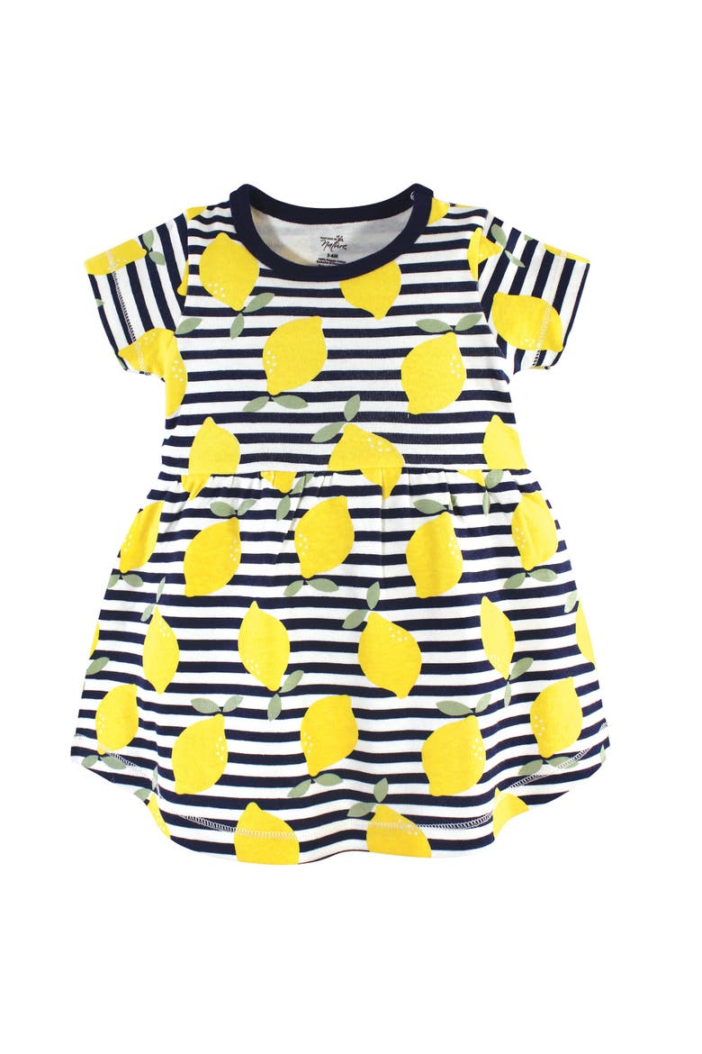 Organic Cotton Dress and Cardigan, Alternate, color, Lemons