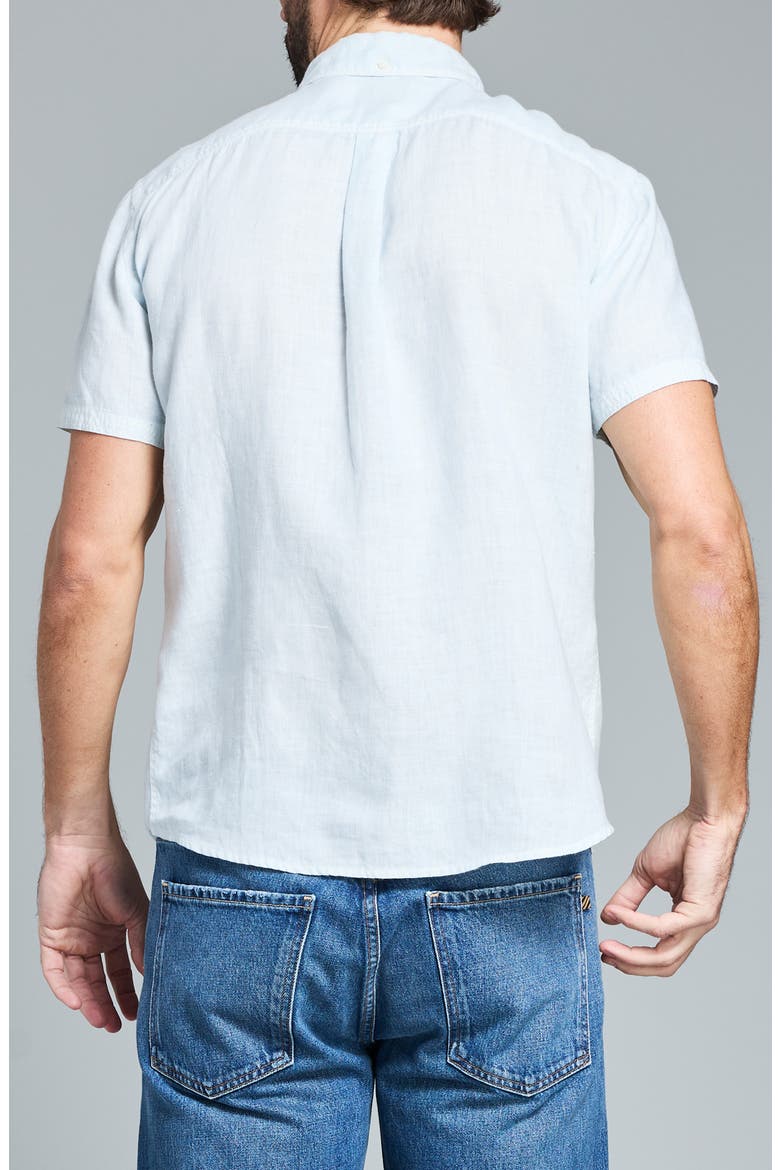 Tuscumbia Short Sleeve Linen Button-Down Shirt, Alternate, color, AIR BLUE