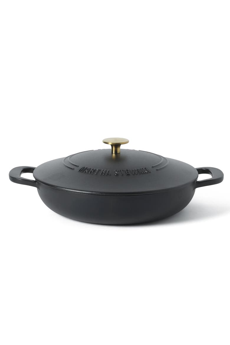 Gatwick 3.5-Quart Enameled Cast Iron Braiser with Lid, Main, color, Matte Black