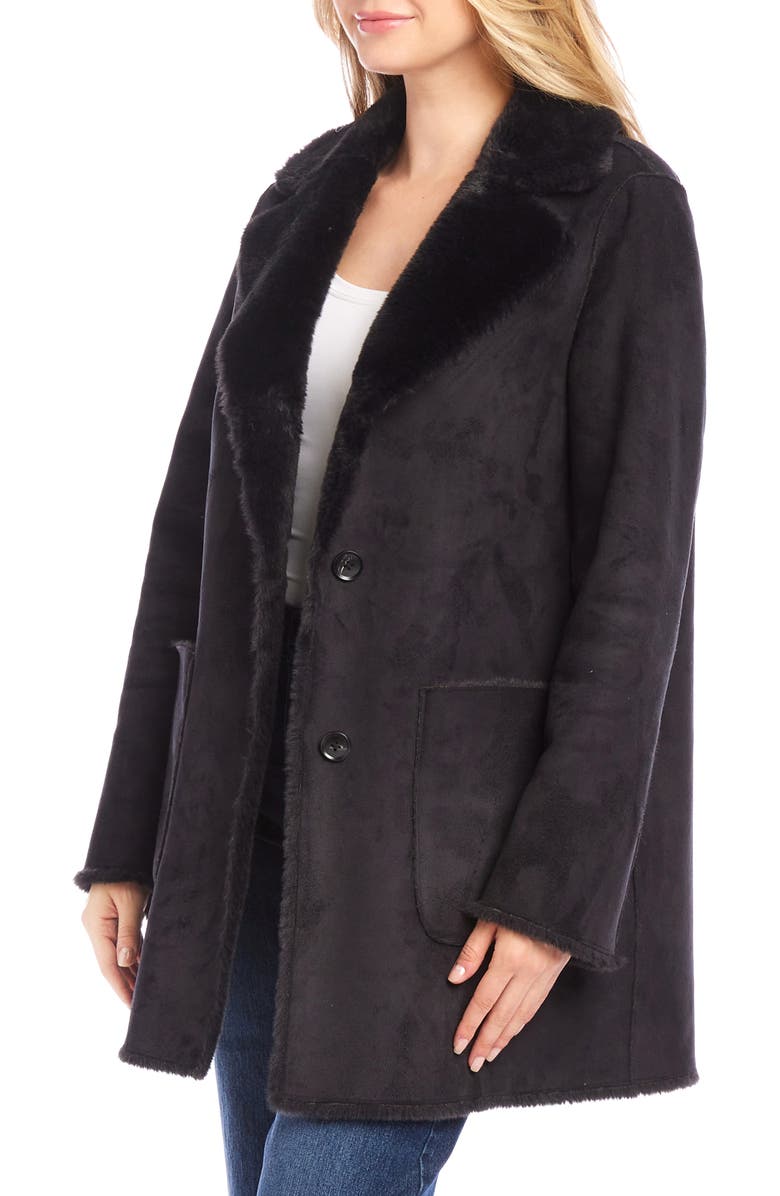 Karen Kane Faux Shearling Coat, Alternate, color, 