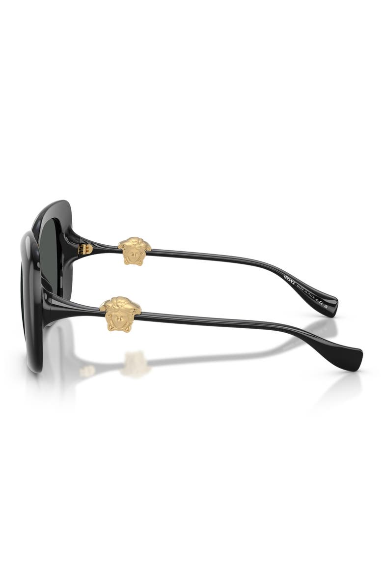 57mm Square Sunglasses, Alternate, color, BLACK / DARK GREY