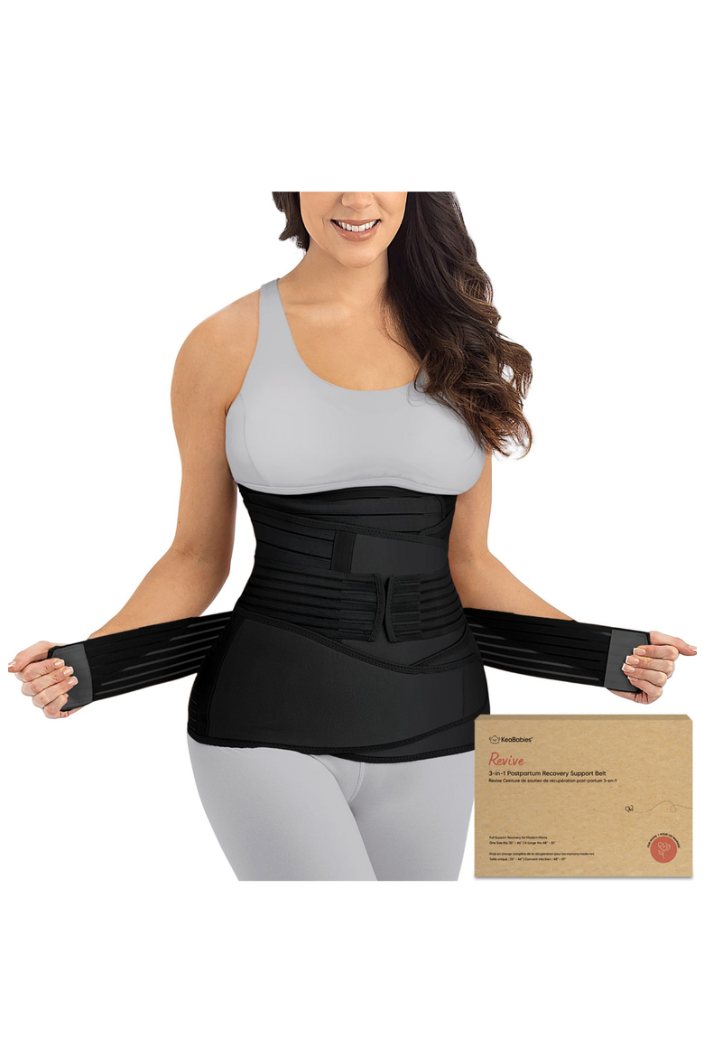 Revive 3-in-1 Postpartum Recovery Support Belt, Main, color, Midnight Black
