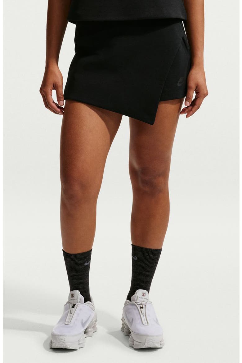 Cotton Blend Tech Fleece Skort, Main, color, BLACK/ BLACK