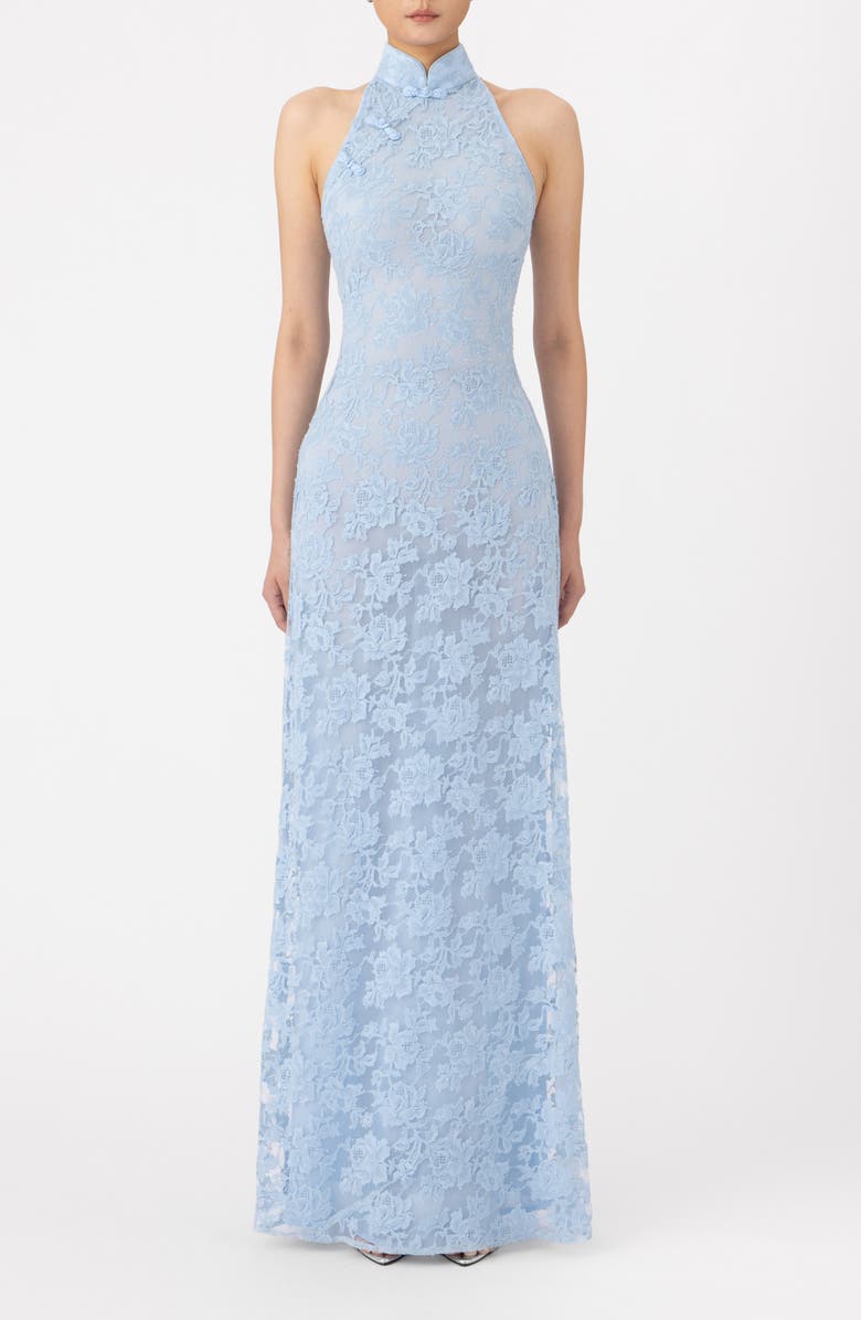 SAU LEE Gillian Lace Sleeveless Gown, Main, color, Sky Blue