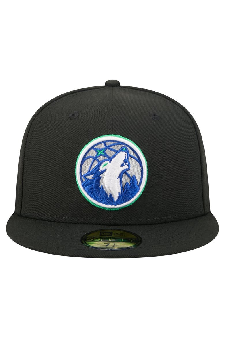 Men's New Era Black Minnesota Timberwolves 59FIFTY Fitted Hat, Alternate, color, Black