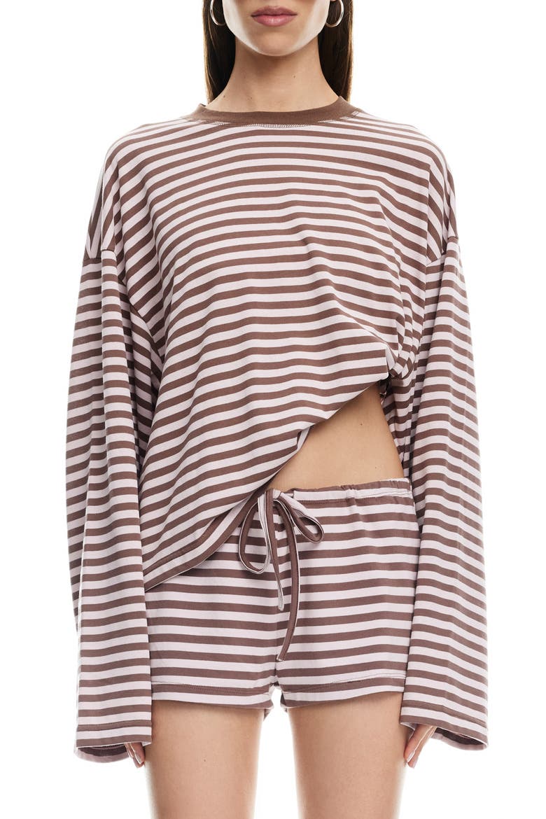 Bloom Stripe Top, Main, color, CHOCOLATE BLUSH