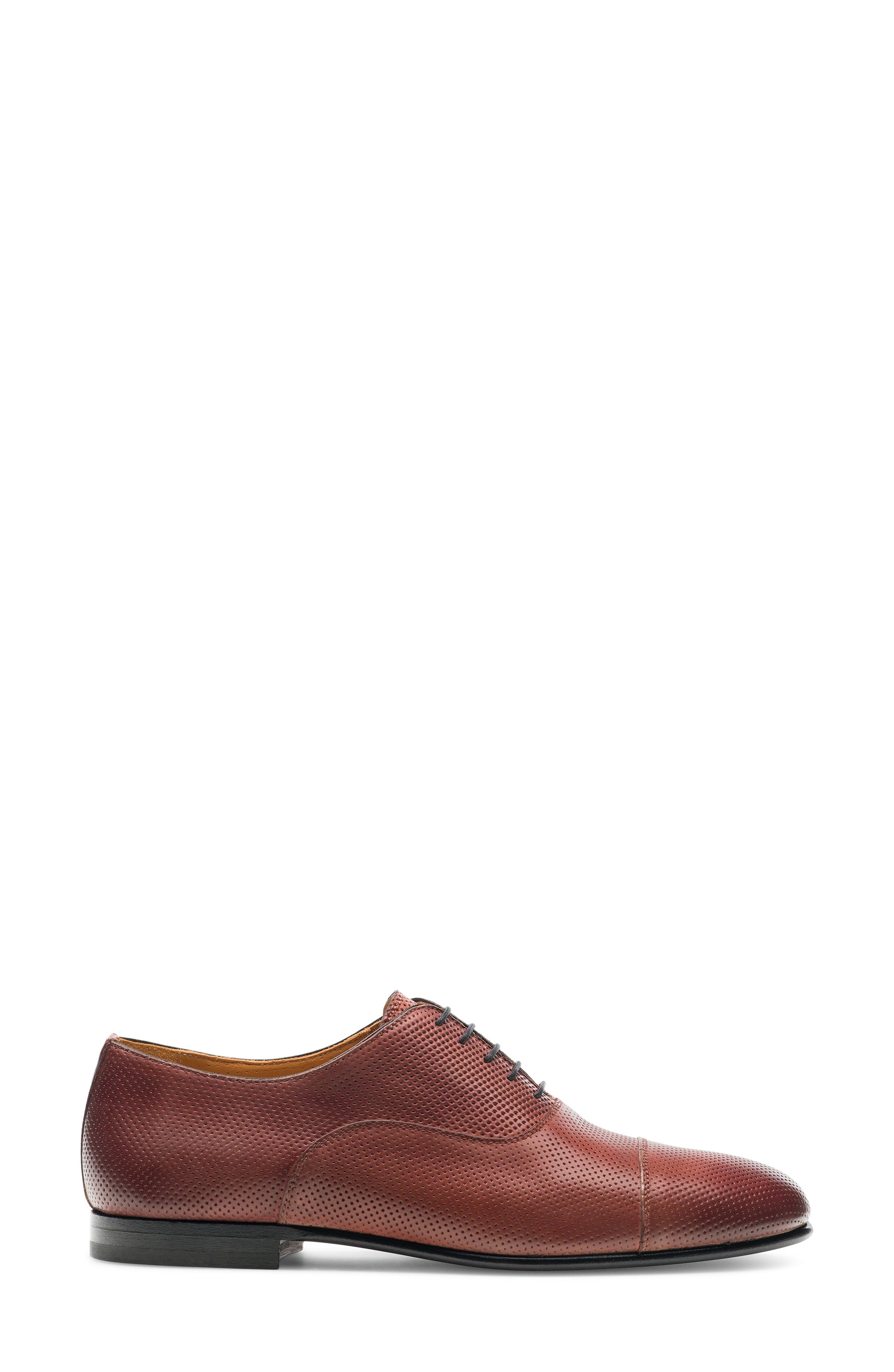Shannon Perforated Cap Toe Oxford, Alternate, color, BURGUNDY