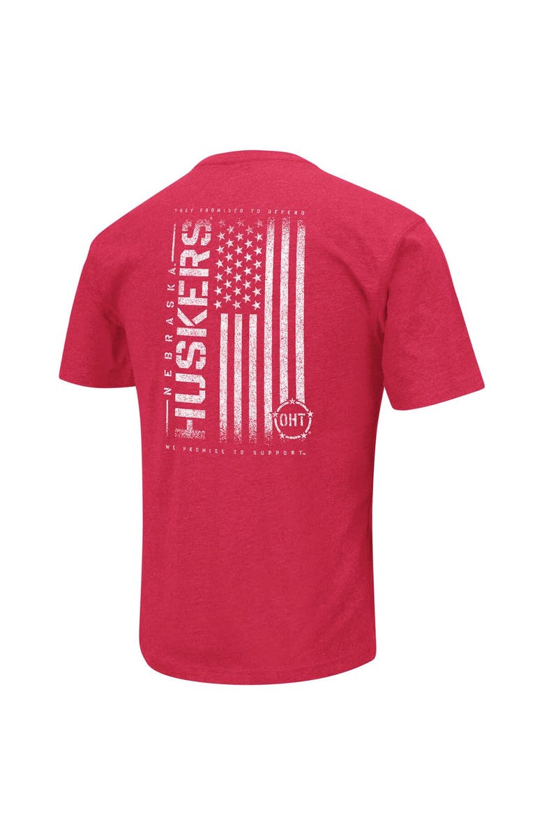 COLOSSEUM Men's Colosseum Scarlet Nebraska Huskers OHT Military Appreciation Flag 2.0 T-Shirt, Alternate, color, 