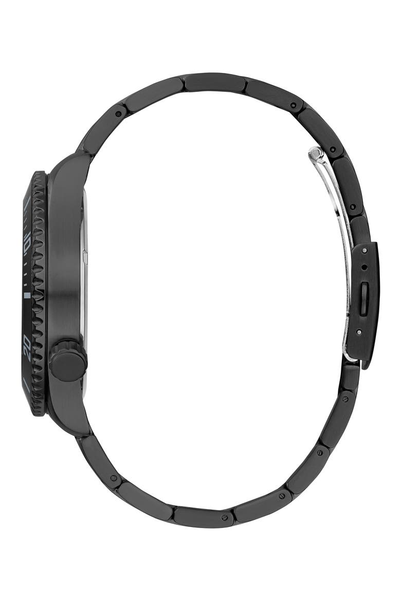 Multifunction Skeleton Bracelet Watch, 45mm, Alternate, color, BLACK/BLACK/BLACK