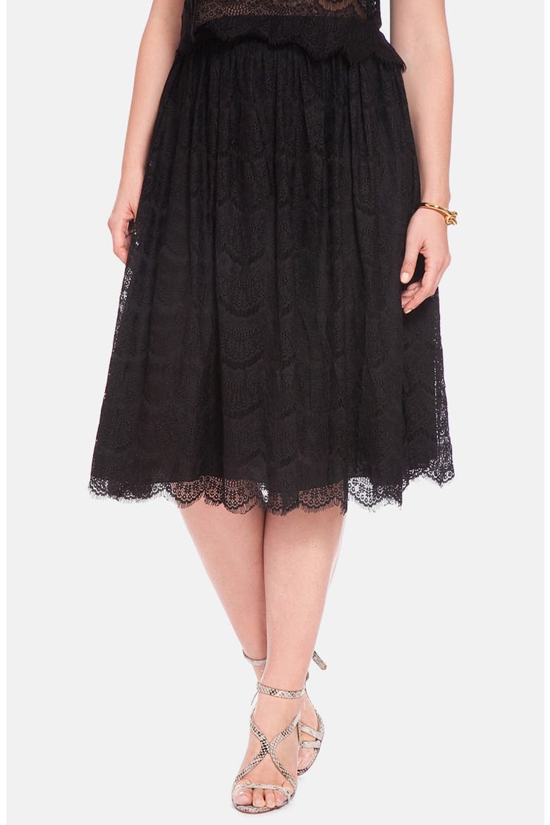 Lace Midi Skirt, Main, color, BLACK