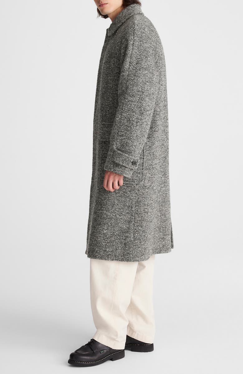 Madewell Balmacaan Tweed Overcoat, Alternate, color, Black Multi