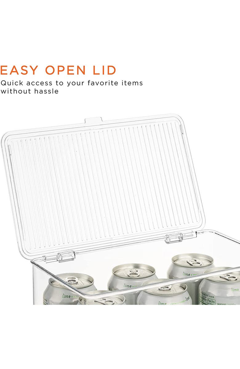 SORBUS Set of 2 Clear Lidded Storage Bins, Alternate, color, 