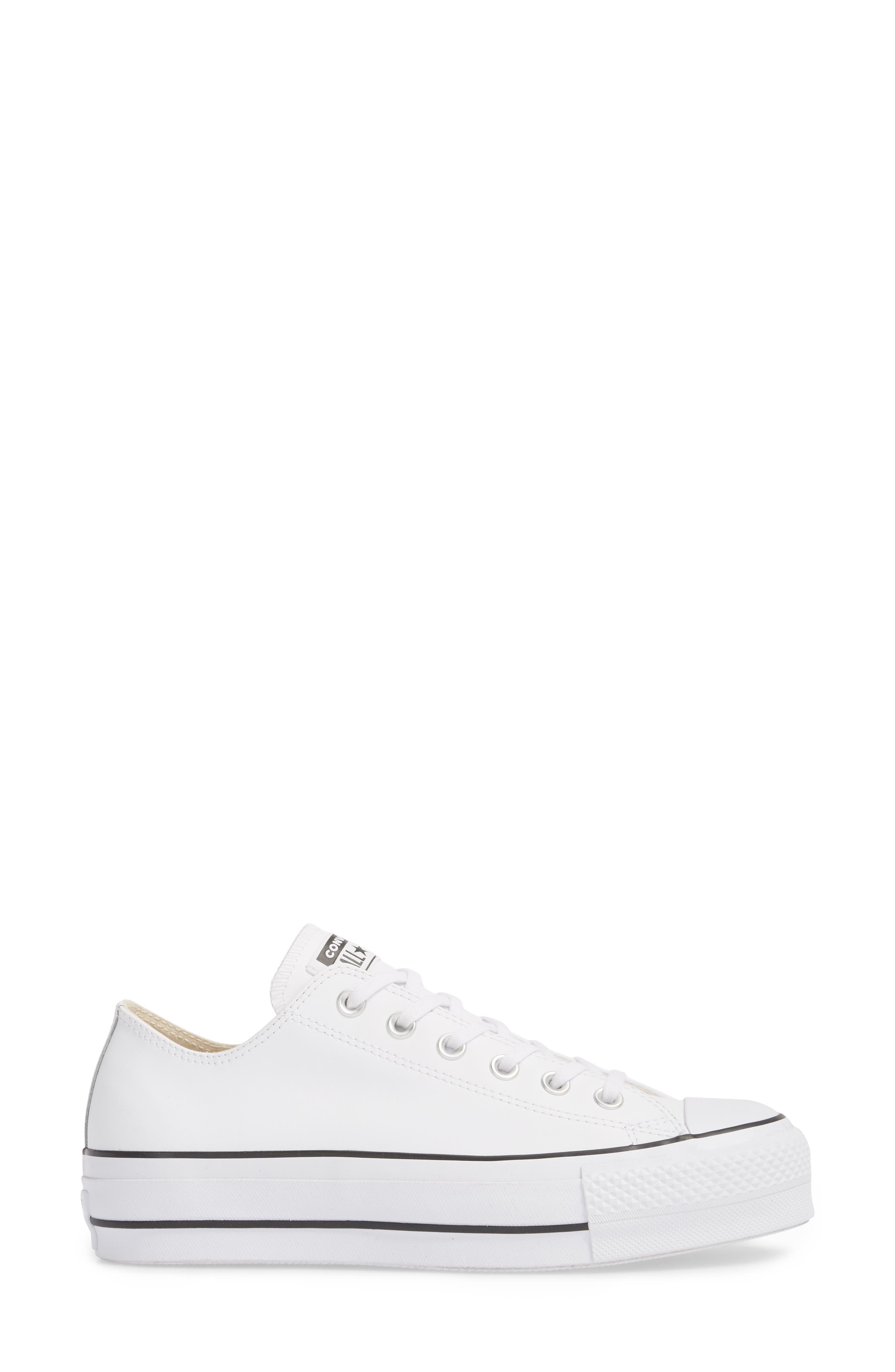 Chuck Taylor® All Star® Platform Sneaker, Alternate, color, WHITE LEATHER
