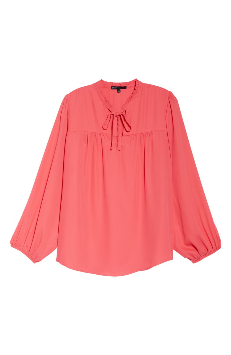 GIBSONLOOK Gibson x International Women's Day Curves to Contour Tie Neck Flowy Blouse, Alternate, color, 