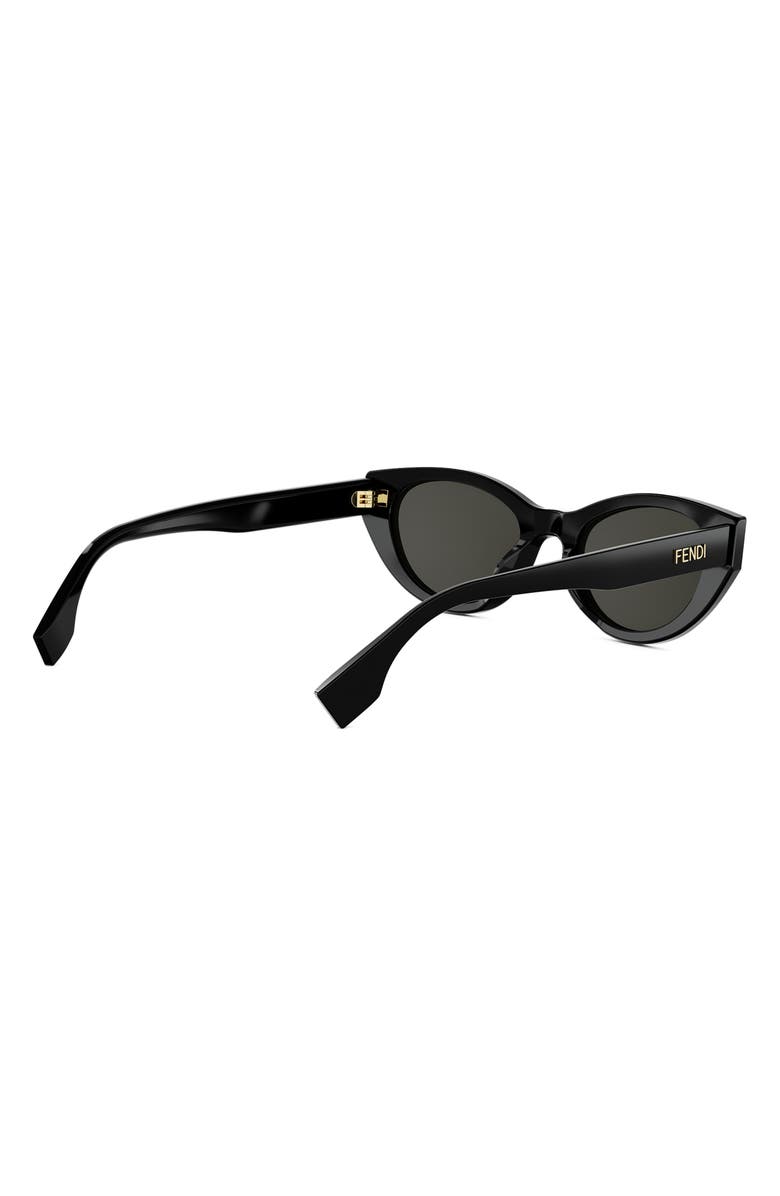 Fendi Lettering 51mm Oval Sunglasses, Alternate, color, Shiny Black / Smoke