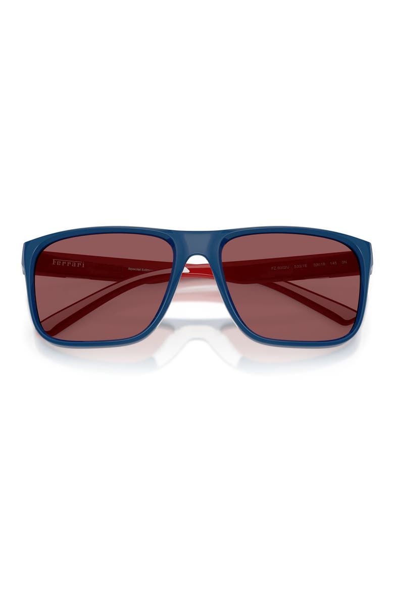 59mm Square Sunglasses, Alternate, color, BLUE / BORDEAUX