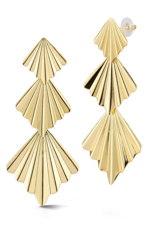 Textured Fan Drop Earrings