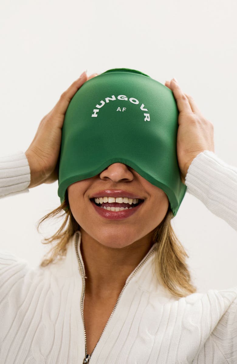 HUNGOVRAF Gel Cooling Hangover & Headache Cap, Alternate, color, Green