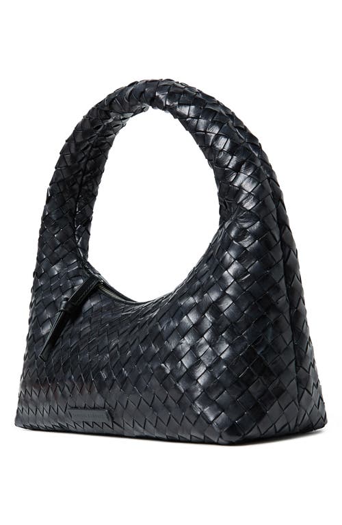 Loeffler Randall Mercer Woven Leather Shoulder Bag In Black