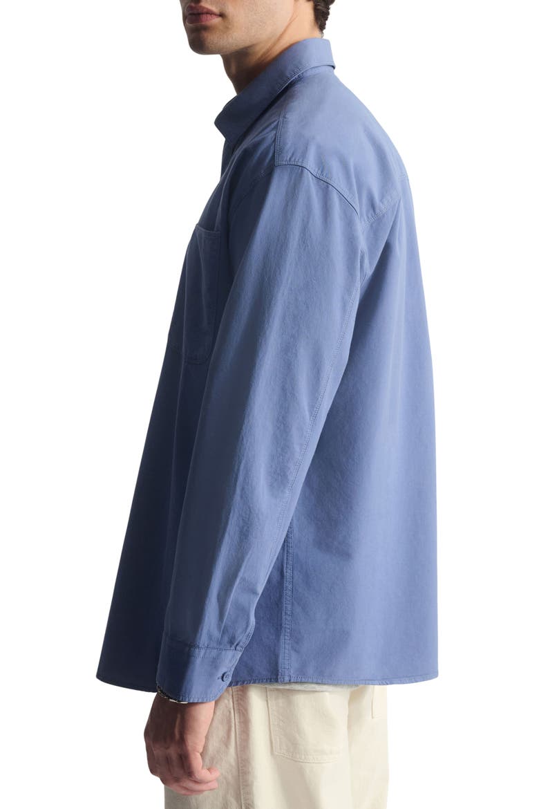 Cotton Button-Up Shirt, Alternate, color, BIJOU BLUE