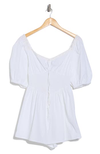 Asos Design Poplin Smocked Cotton Romper