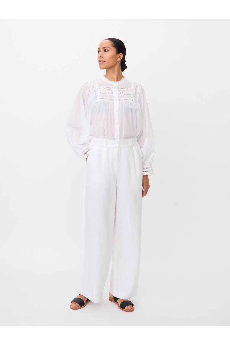Mapriselle Wide-Leg Linen Trousers, Alternate, color, White