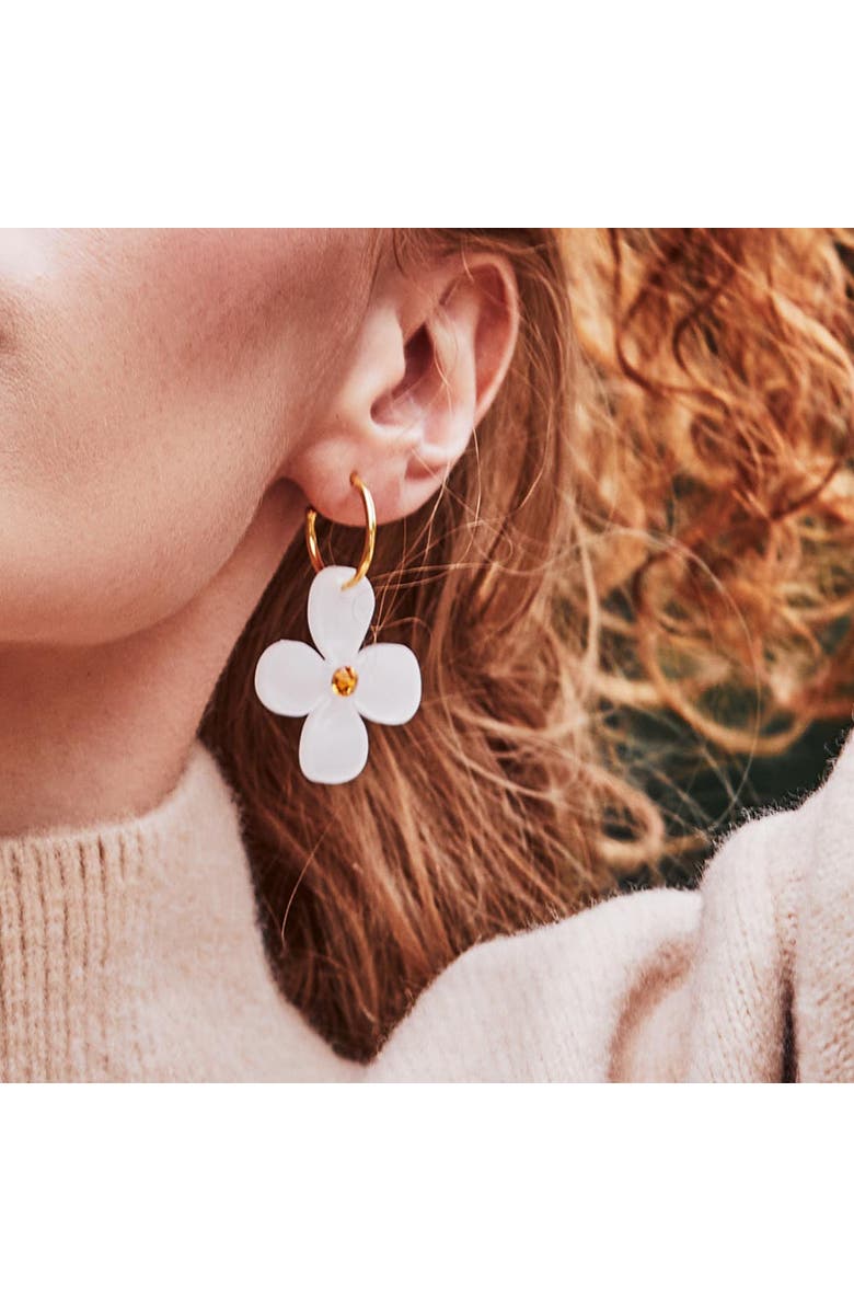 Toolally Daisy Hoop Earrings - Summer White, Alternate, color, Summer White