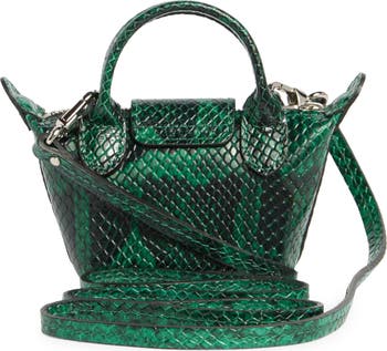 Le Pliage Cuir Croc Embossed Extra Small Crossbody Bag