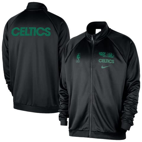 Men's Nike Black Boston Celtics Courtside Pique Club Full-Zip Track Jacket
