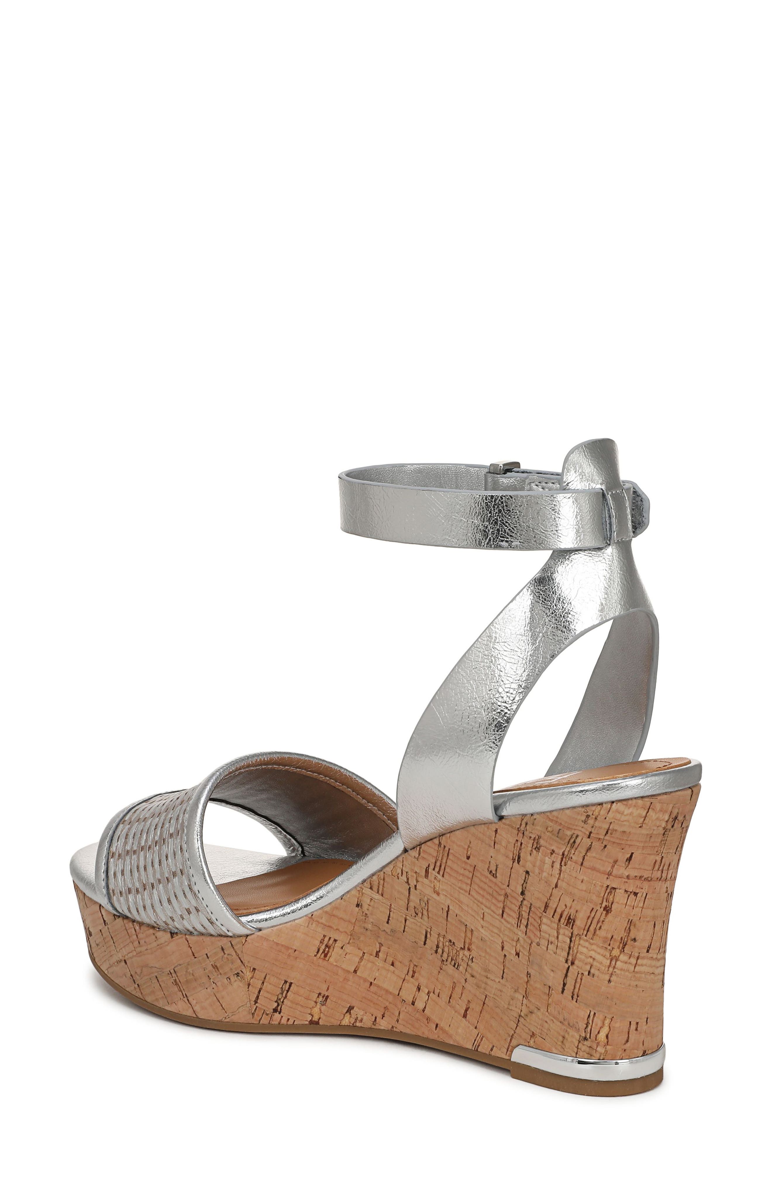 Franco Sarto Celeste Wedge Sandal, Alternate, color, Silver