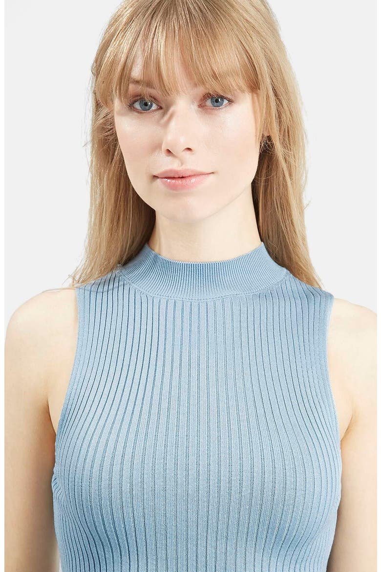 Sleeveless Rib Knit Crop Top, Alternate, color, LIGHT BLUE