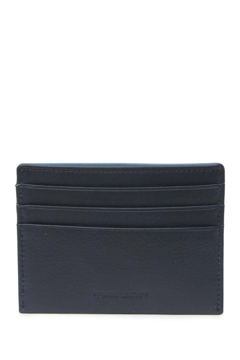 Ombre Leather Slim Card Case, Main, color, NAVY410
