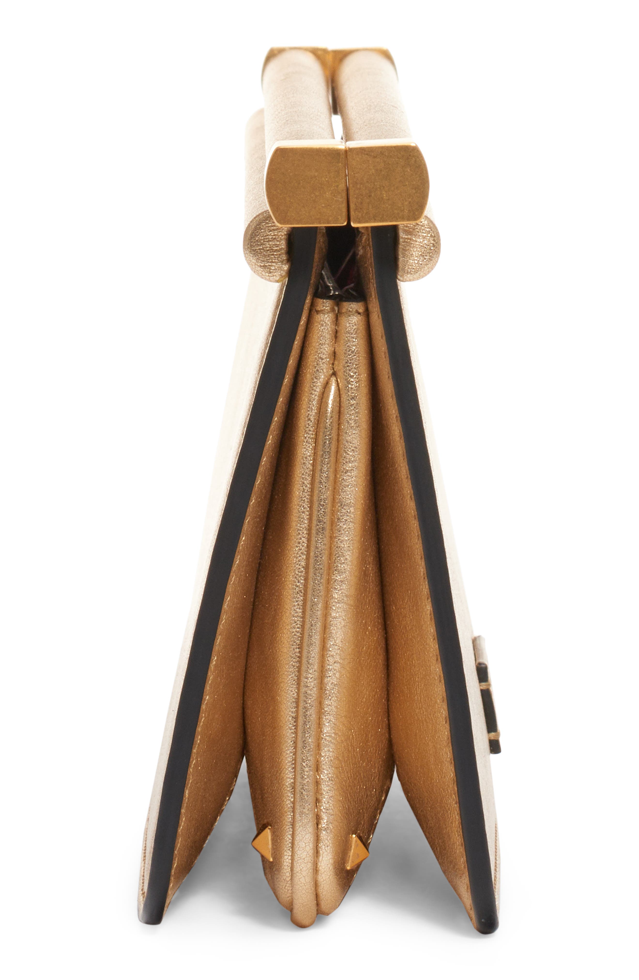 Valentino Garavani Small Carry Secrets Leather Clutch, Alternate, color, 