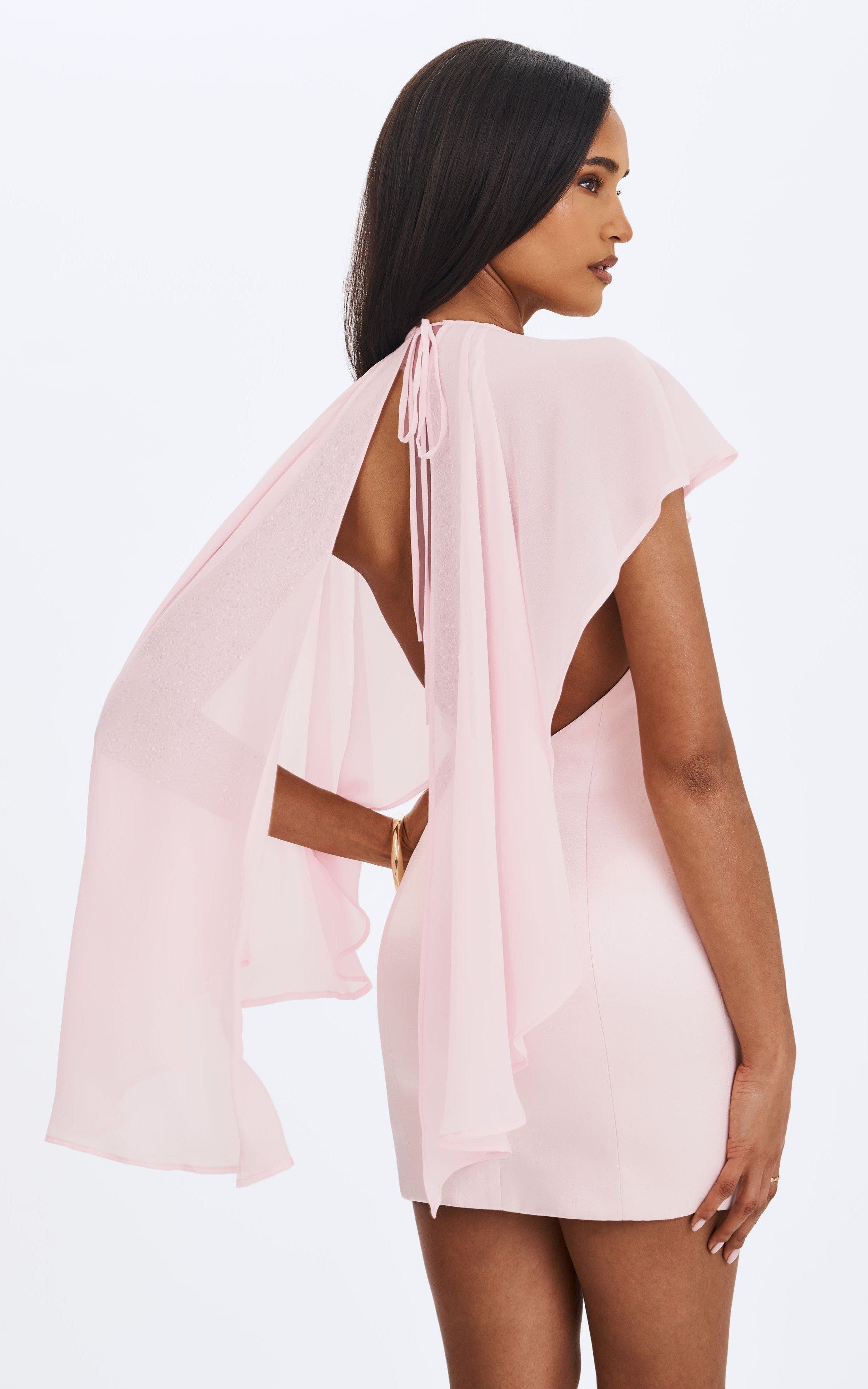 Umeko Asymmetrical Cape Mini Dress - image 2