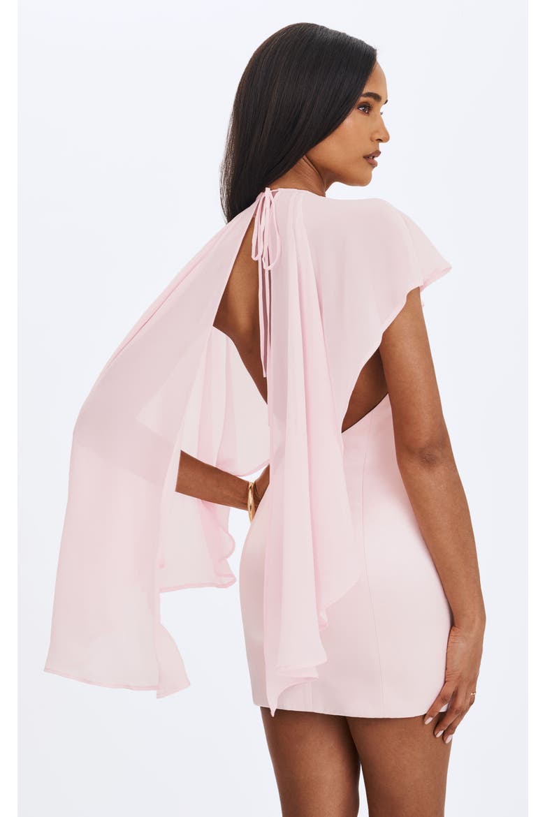 Umeko Asymmetrical Cape Mini Dress, Alternate, color, Pink