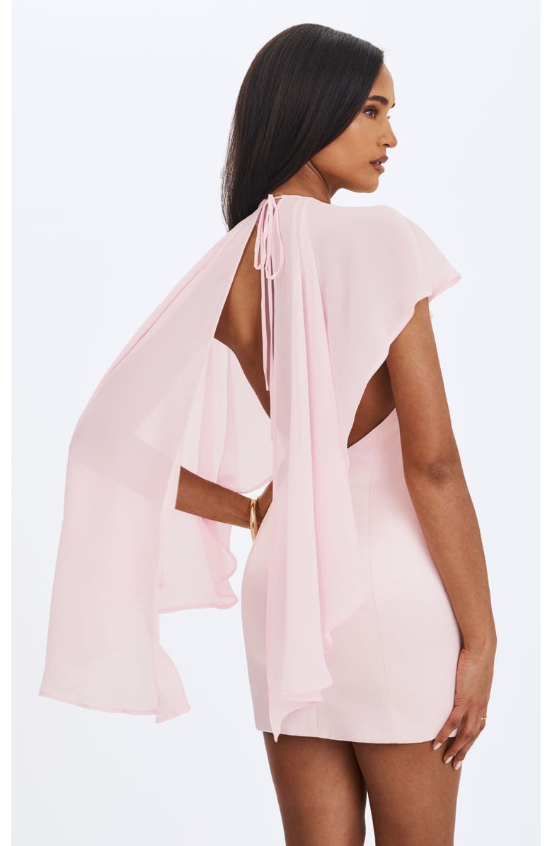 Miss Circle Umeko Asymmetrical Cape Mini Dress, Alternate, color, Pink