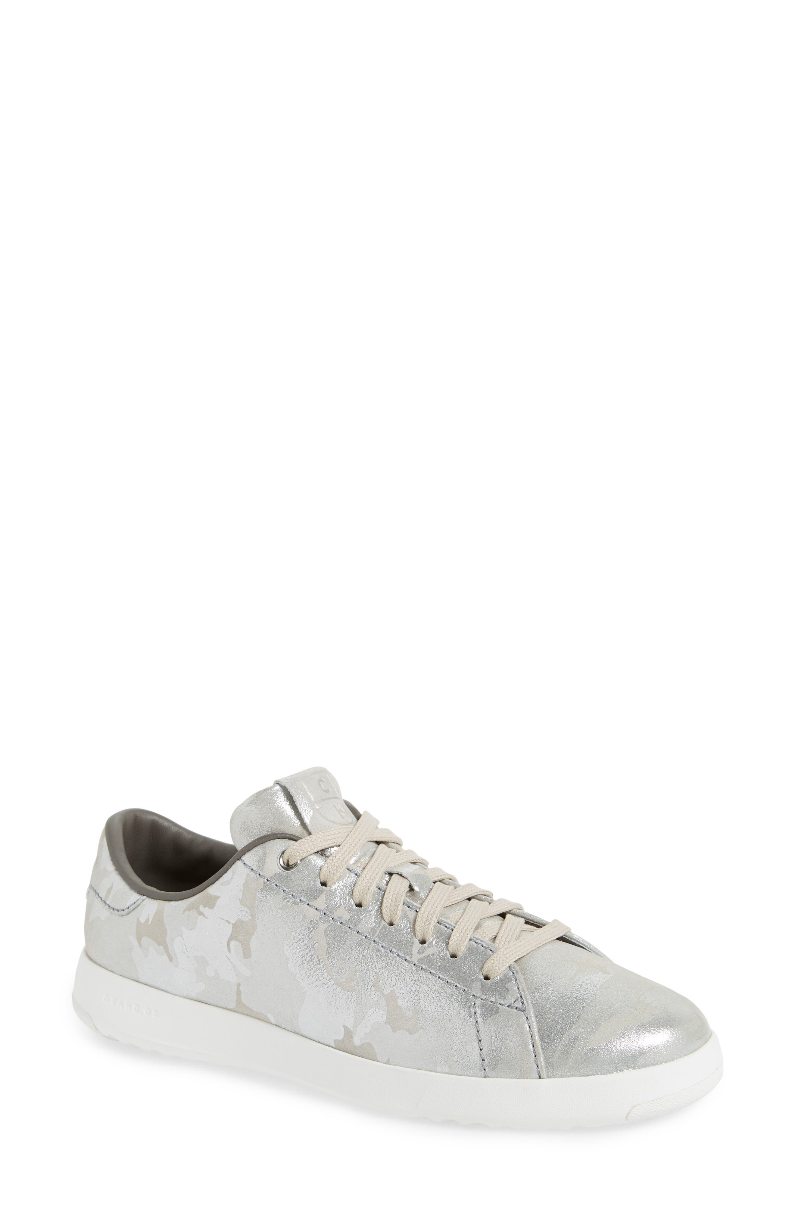 GrandPro Tennis Shoe, Main, color, DOVE METALLIC CAMO LEATHER