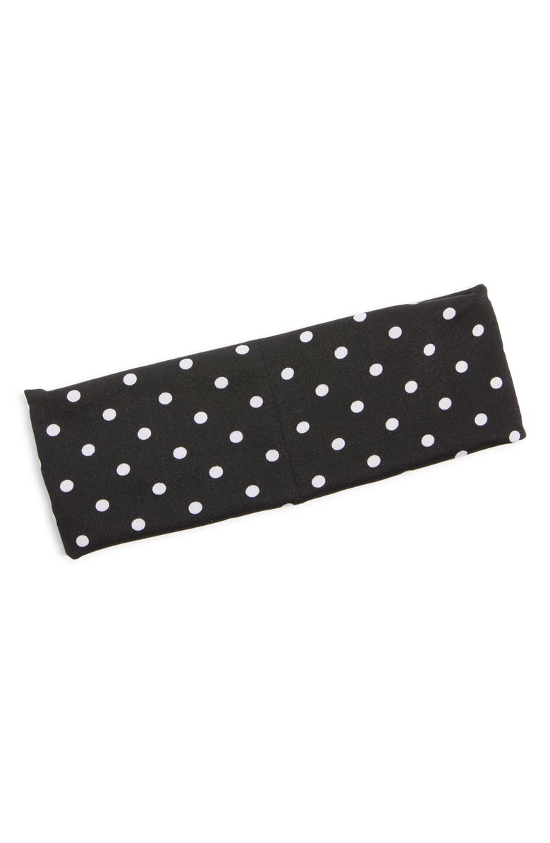 Chelsea28 Polka Dot Jersey Headwrap, Alternate, color, Black- White