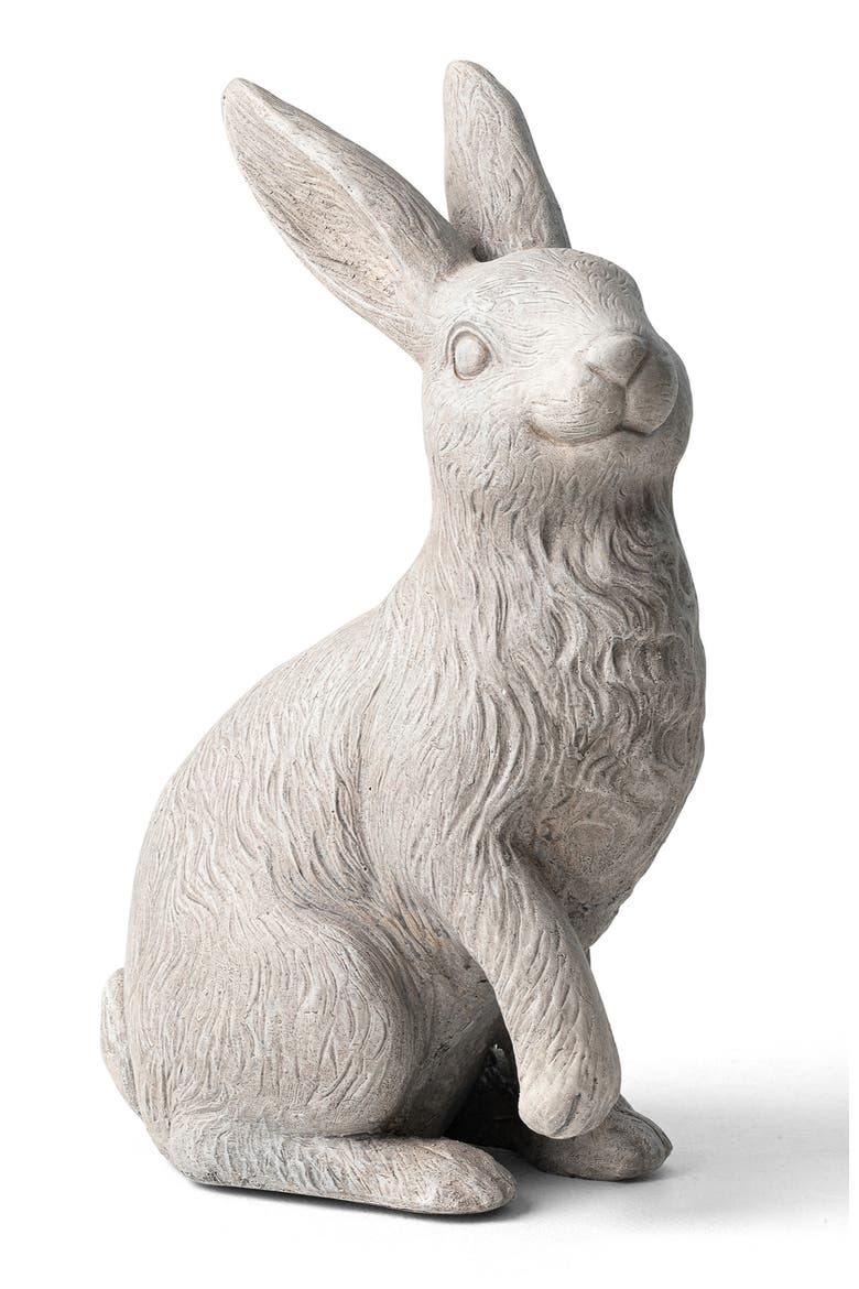 18"H MGO Sitting Rabbit Garden Statue, Alternate, color, White