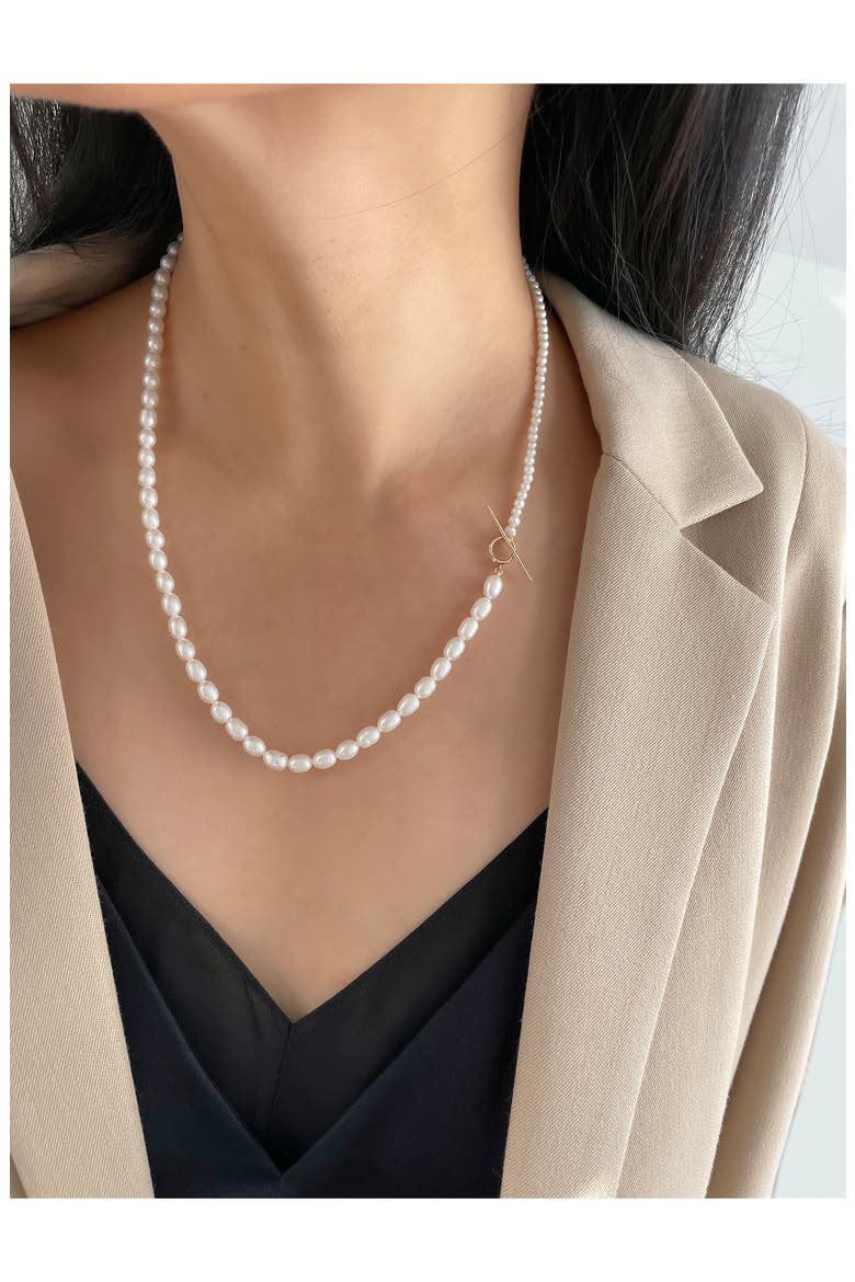 Contrast Cultured Pearl & Keshi Pearl Necklace, Alternate, color, 14KYG