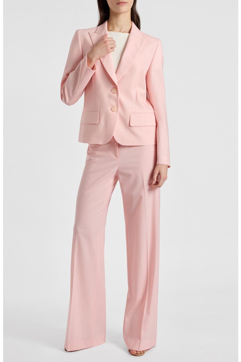 Jodie Two-Button Blazer in Tropical Wool Stretch, Alternate, color, Candy Pink